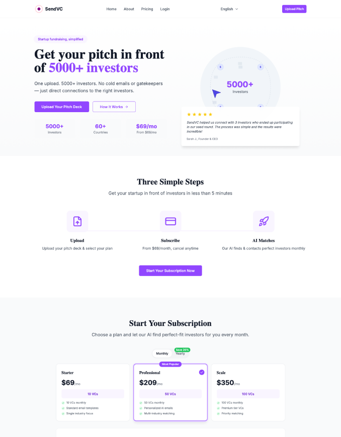 SendVC, Web-Applikation